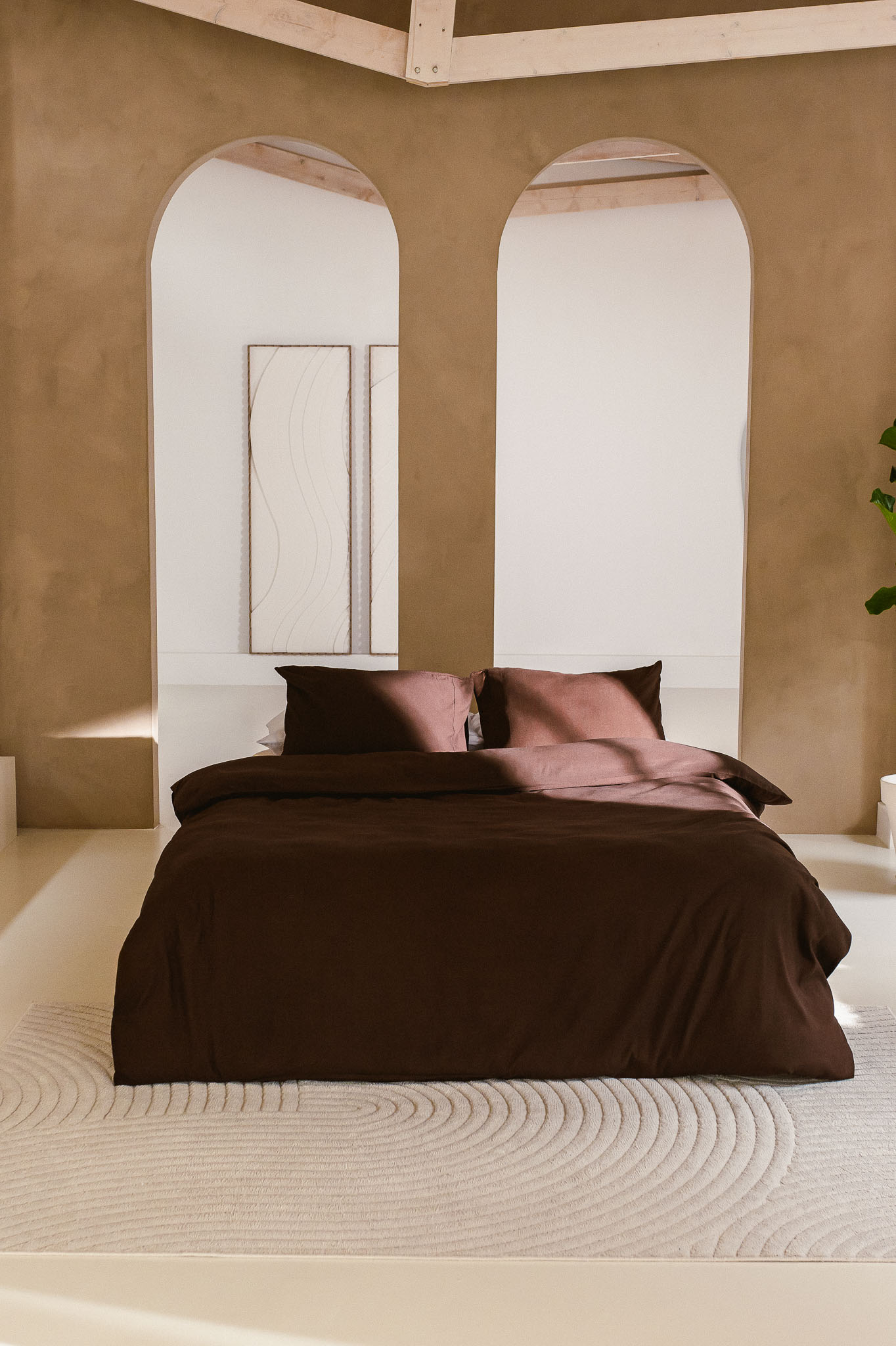 Néarr dekbedovertrek Gizeh bruin 100% Egyptisch katoen 400TC