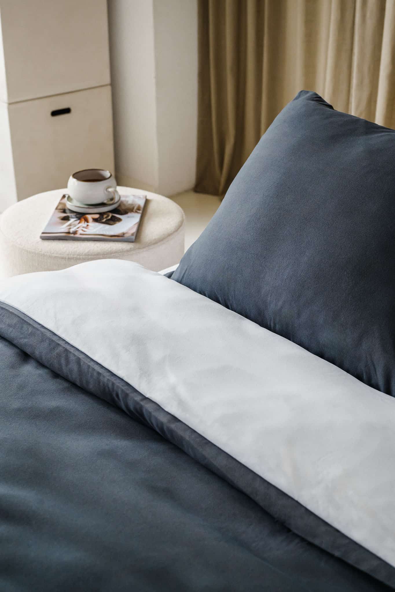 Néarr kussensloop grijs Egyptisch katoen