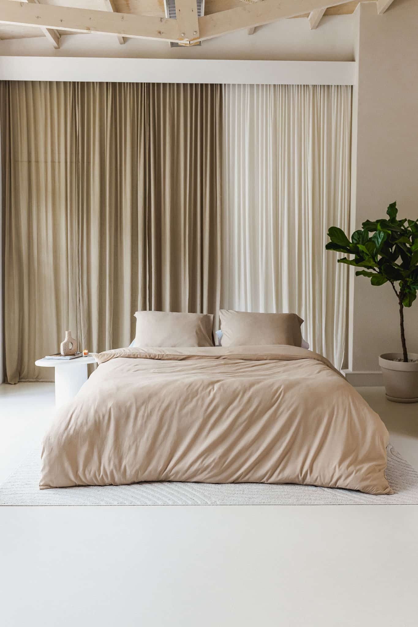 Néarr dekbedovertrek Sahara Beige 100% Egyptisch katoen 400TC